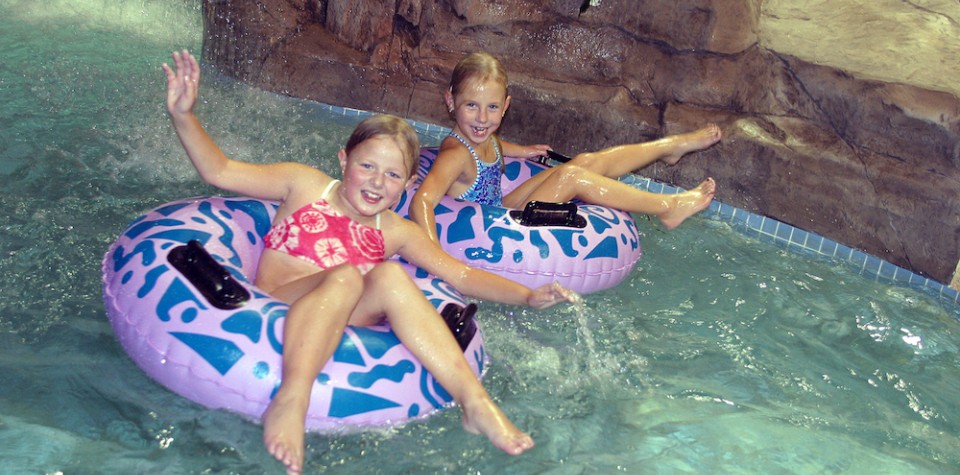 Children on the lazy river